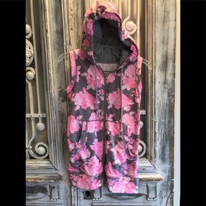 Lorna Jane Active Floral Hooded Vest Sz XS